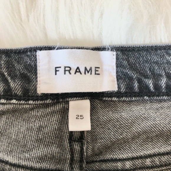 FRAME Sz 25 Jeans Le Garcon Silverwood Gray distressed - Picture 2 of 13